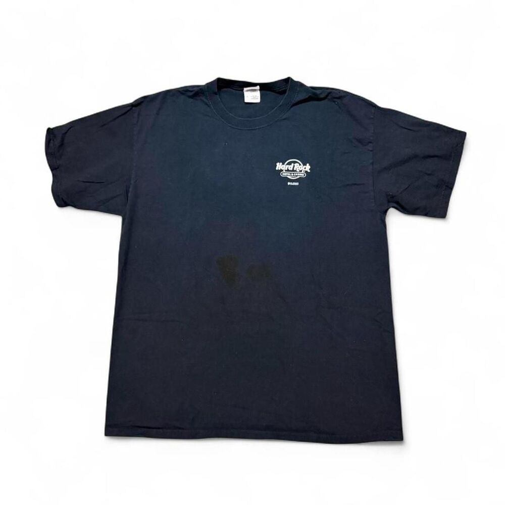 Hard-rock-cafe Men's Black and Navy T-shirt